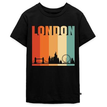 London - Teenager Premium Organic T-Shirt - black - Front - AI Model Teenager Male light (155cm)