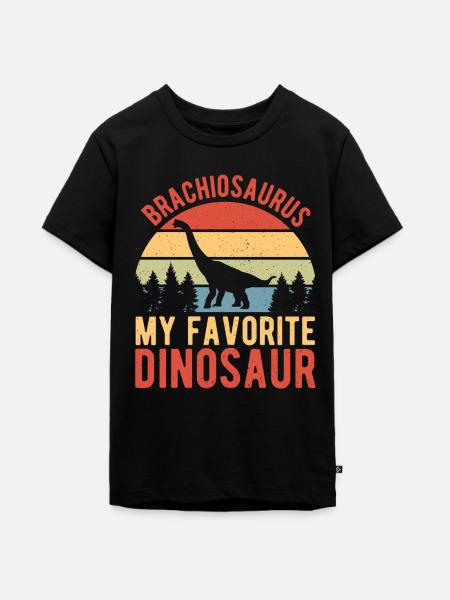 Brachiosaurus Dinosaurier Geschenk - Teenager Premium Bio T-Shirt - Schwarz