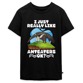 Liebes Ameisenbär Geschenk - Teenager Premium Bio T-Shirt - Schwarz - Vorne - AI Model Teenager Male light (155cm)