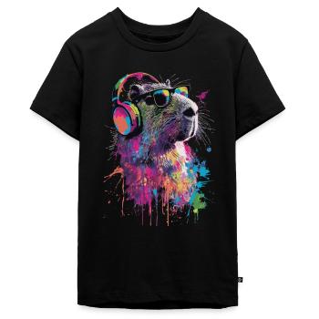 Capybara - Teenager Premium Bio T-Shirt - Schwarz - Vorne - AI Model Teenager Male light (155cm)