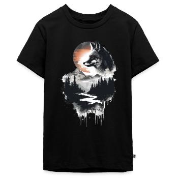 Fuchs - Teenager Premium Bio T-Shirt - Schwarz - Vorne - AI Model Teenager Male light (155cm)