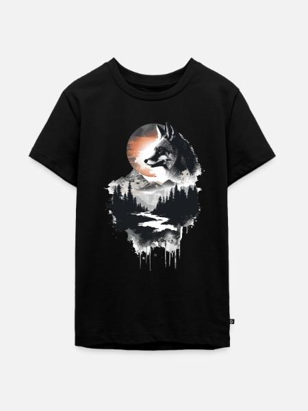 Fuchs - Teenager Premium Bio T-Shirt - Schwarz