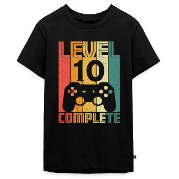 10. Geburtstag Gamer Level 10 Complete 10 Jahre - Teenager Premium Bio T-Shirt - Schwarz - Vorne - AI Model Teenager Male light (155cm)