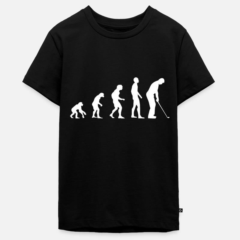 EVOLUTION Golf Blanc - T-shirt Premium bio Ado - noir