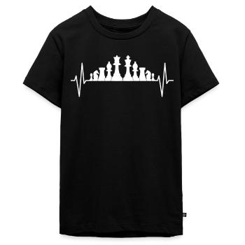 Jeu d’échecs joueurs de ligne de cœur cadeau - T-shirt Premium bio Ado - noir - Devant - AI Model Teenager Male light (155cm)