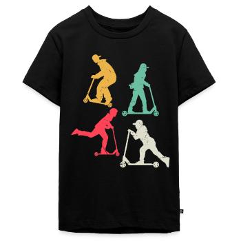 Scooter Tricks Stunt Racing Scooter Stunts Boys Sc - Teenager Premium Bio T-Shirt - Schwarz - Vorne - AI Model Teenager Male light (155cm)