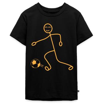 Soccer Stick Figure Soccer Player - Funny Soccer - Teenager Premium Bio T-Shirt - Schwarz - Vorne - AI Model Teenager Male light (155cm)