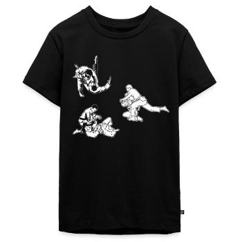 Judo fighter Judo Silhouette Judo - Teenager Premium Bio T-Shirt - Schwarz - Vorne - AI Model Teenager Male light (155cm)