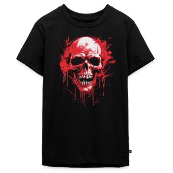 Schädel - Teenager Premium Bio T-Shirt - Schwarz - Vorne - AI Model Teenager Male light (155cm)