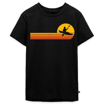 Kajak Kanu sunrise kajakfahren paddelboot - Teenager Premium Bio T-Shirt - Schwarz - Vorne - AI Model Teenager Male light (155cm)