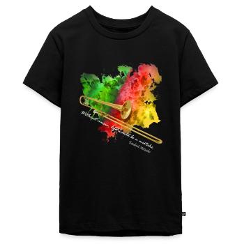 posaune - Teenager Premium Bio T-Shirt - Schwarz - Vorne - AI Model Teenager Male light (155cm)