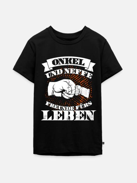 onkel und neffe - Teenager Premium Bio T-Shirt - Schwarz