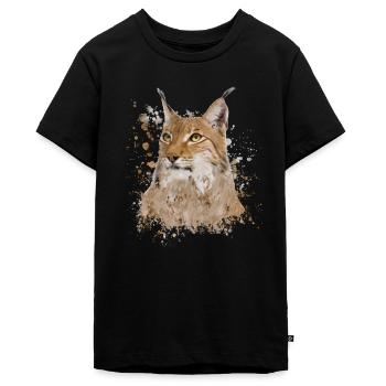 luchs - Teenager Premium Bio T-Shirt - Schwarz - Vorne - AI Model Teenager Male light (155cm)