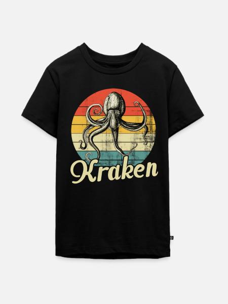 Kraken-Krake - Teenager Premium Bio T-Shirt - Schwarz