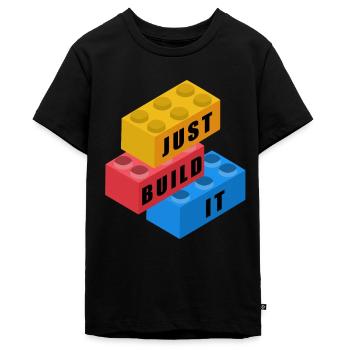 Bunte Bauklötze - Bausteine zum spielen - Teenager Premium Bio T-Shirt - Schwarz - Vorne - AI Model Teenager Male light (155cm)