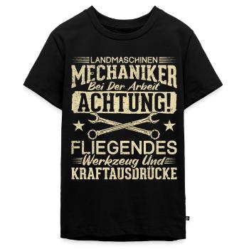 Landmaschinen Mechaniker - Teenager Premium Bio T-Shirt - Schwarz - Vorne - AI Model Teenager Male light (155cm)