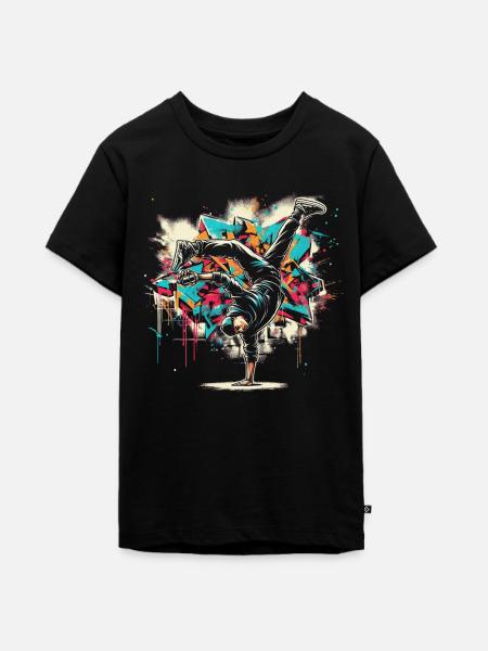 Breakdance Graffiti Sprayer - Teenager Premium Bio T-Shirt - Schwarz