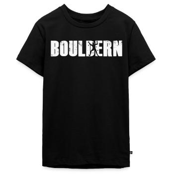 Bouldern - Teenager Premium Bio T-Shirt - Schwarz - Vorne - AI Model Teenager Male light (155cm)