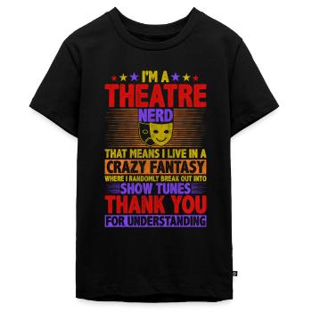 I à A Theatre Nerd Funny Theatre Nerd - T-shirt Premium bio Ado - noir - Devant - AI Model Teenager Male light (155cm)