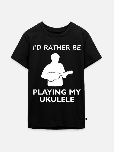 Wunsch Ukulele Spielzeit Glücksmoment - Teenager Premium Bio T-Shirt - Schwarz