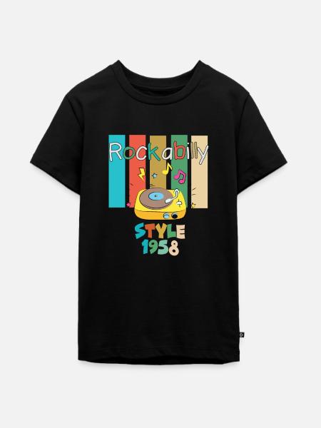 Rockabilly - Teenager Premium Bio T-Shirt - Schwarz