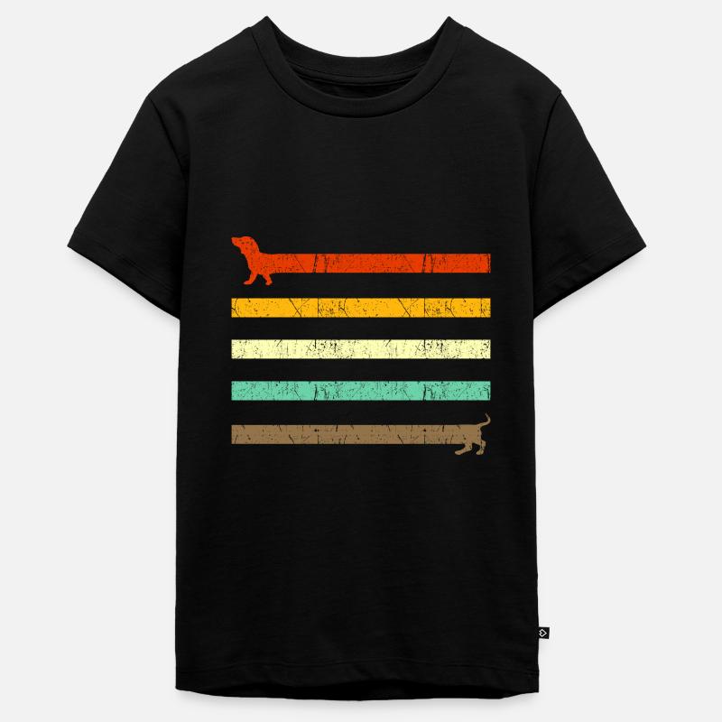 Idée de cadeau de teckel vintage Teckel de teckel rétro - T-shirt Premium bio Ado - noir