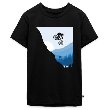 Downhill Bike Downhiller MTB - Teenager Premium Bio T-Shirt - Schwarz - Vorne - AI Model Teenager Male light (155cm)