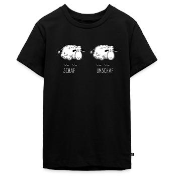 Schaf Unschaf Fotografie Schäfer Wortwitz - Teenager Premium Bio T-Shirt - Schwarz - Vorne - AI Model Teenager Male light (155cm)