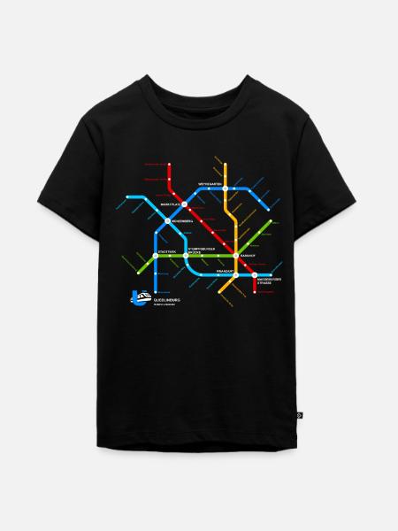 Quedlinburg (U-Bahn-Liniennetz-Edition) - Teenager Premium Bio T-Shirt - Schwarz