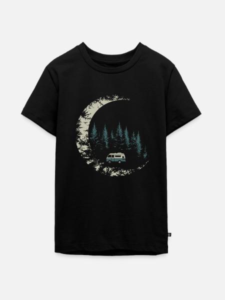 Camper im Mondlicht - Teenager Premium Bio T-Shirt - Schwarz