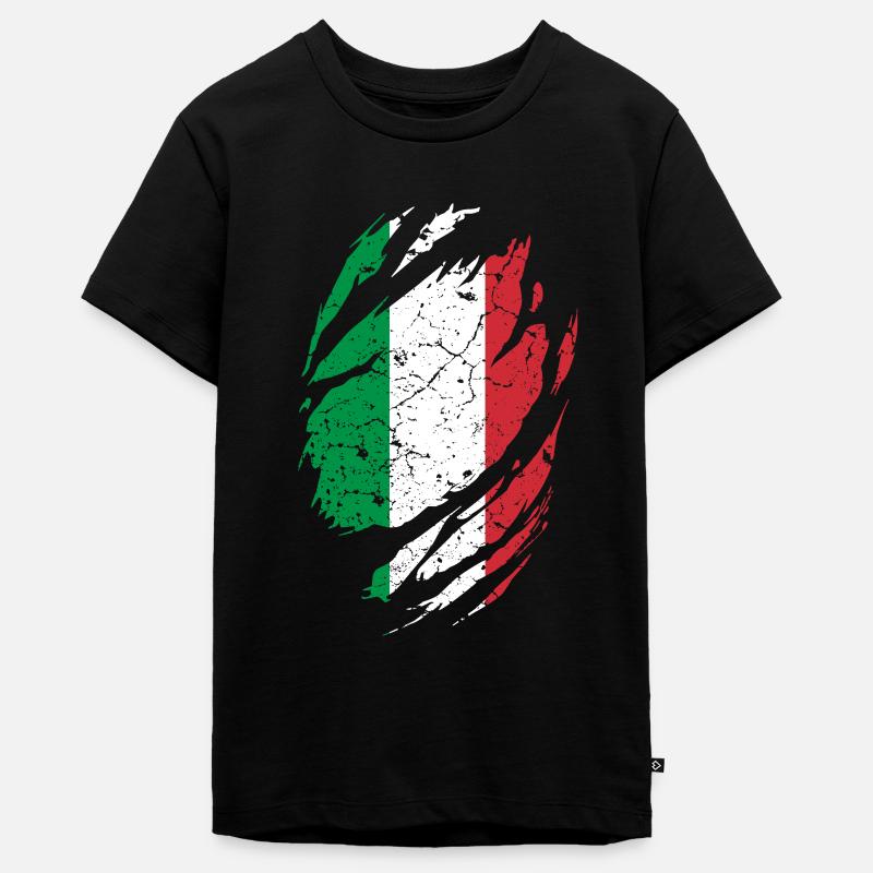 Drapeau italien - T-shirt Premium bio Ado - noir
