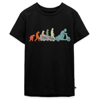 Motorroller Mofa Moped Scooter-Fahrer Evolution - Teenager Premium Bio T-Shirt - Schwarz - Vorne - AI Model Teenager Male light (155cm)