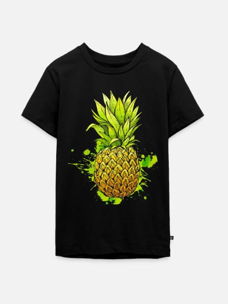 Ananas / Tropische Frucht - Teenager Premium Bio T-Shirt - Schwarz