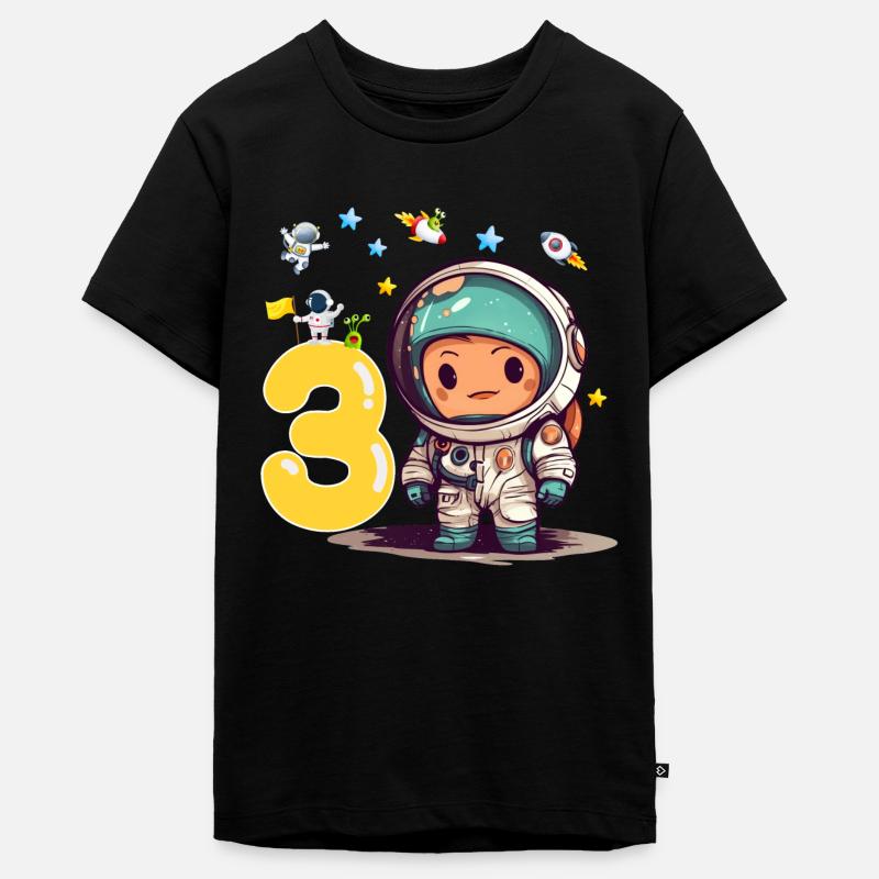 Petit astronaute 3e anniversaire - T-shirt Premium bio Ado - noir