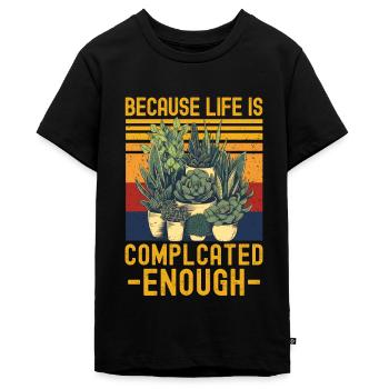 Succulents Funny Saying - Teenager Premium Organic T-Shirt - black - Front - AI Model Teenager Male light (155cm)