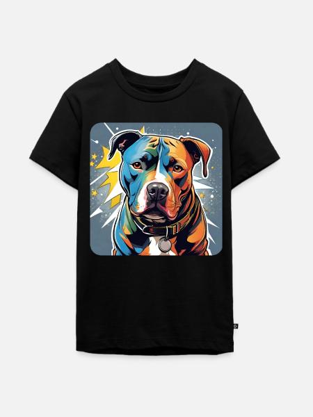 Cooler Pitbull Hund - Teenager Premium Bio T-Shirt - Schwarz