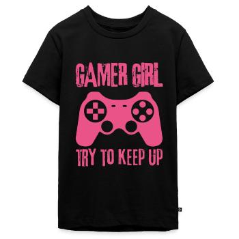 Gamer Girl essaie de suivre - T-shirt Premium bio Ado - noir - Devant - AI Model Teenager Male light (155cm)