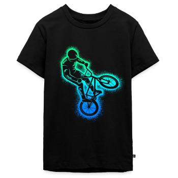 BMX Bike Stunt Hommes Enfants Vélo BMX Garçons - T-shirt Premium bio Ado - noir - Devant - AI Model Teenager Male light (155cm)