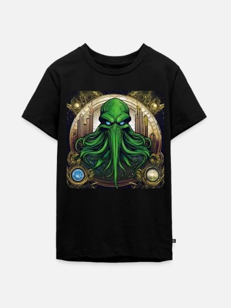 Cthulhu Monster im Universum - Teenager Premium Bio T-Shirt - Schwarz