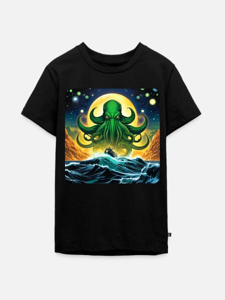 Unsterblicher Cthulhu Monster - Teenager Premium Bio T-Shirt - Schwarz