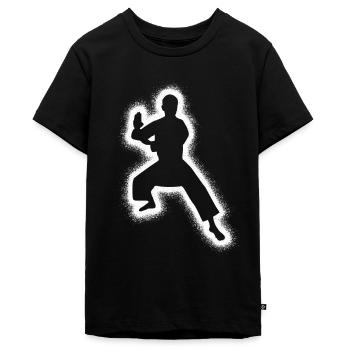 Taekwondo Kampfsport Kinder Jungen Karate Herren - Teenager Premium Bio T-Shirt - Schwarz - Vorne - AI Model Teenager Male light (155cm)