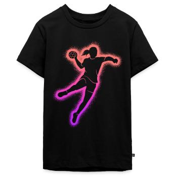 Handball Handballspieler Mädchen Handballerin - Teenager Premium Bio T-Shirt - Schwarz - Vorne - AI Model Teenager Male light (155cm)