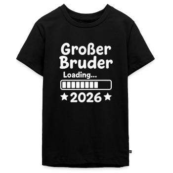 Großer Bruder Loading... 2026 - Teenager Premium Bio T-Shirt - Schwarz - Vorne - AI Model Teenager Male light (155cm)