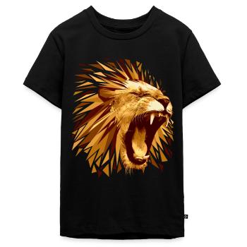 Löwe Raubtier - Teenager Premium Bio T-Shirt - Schwarz - Vorne - AI Model Teenager Male light (155cm)