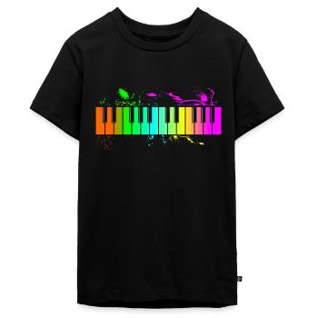 Klavier - Teenager Premium Bio T-Shirt - Schwarz - Vorne - AI Model Teenager Male light (155cm)