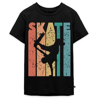 Skate - Teenager Premium Bio T-Shirt - Schwarz - Vorne - AI Model Teenager Male light (155cm)