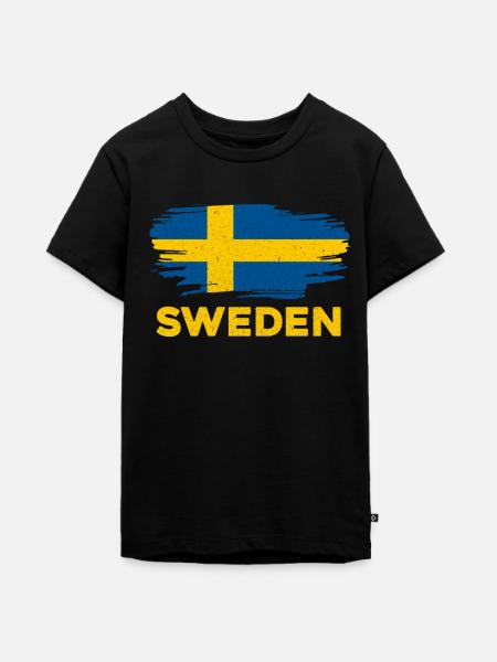 Schweden - Teenager Premium Bio T-Shirt - Schwarz