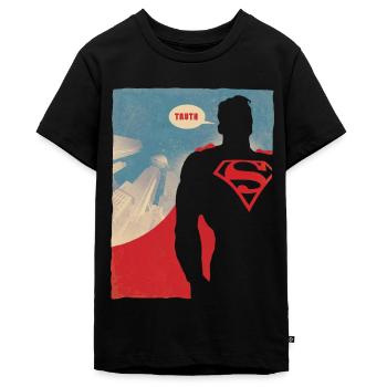 Superman 'Truth' - Teenager Premium Bio T-Shirt - Schwarz - Vorne - AI Model Teenager Male light (155cm)
