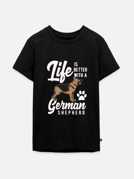 Deutscher Schäferhund - Teenager Premium Bio T-Shirt - Schwarz