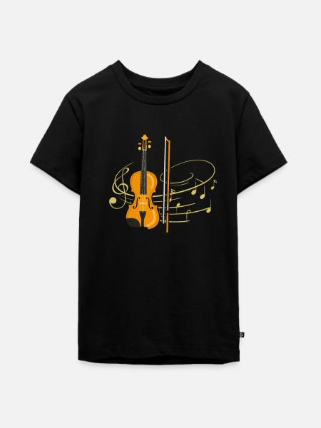 Geige - Teenager Premium Bio T-Shirt - Schwarz